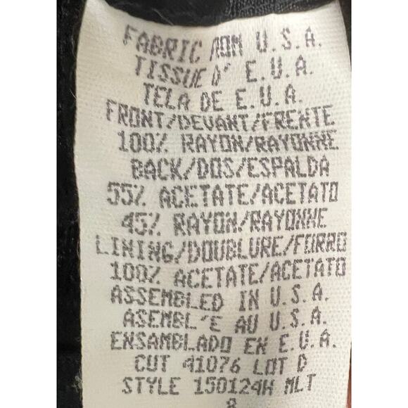 CAROLE LITTLE black cherry print made in USA vintage button front vest sz 8P - Picture 6 of 7